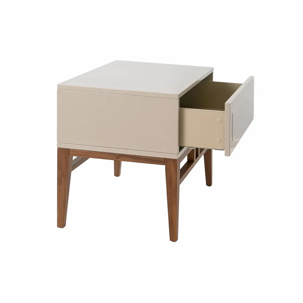 Tables de nuit - Table de chevet grise et noyer - ANGEL CERDÁ