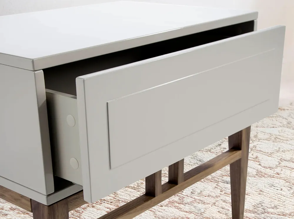 Tables de nuit - Table de chevet grise et noyer - ANGEL CERDÁ