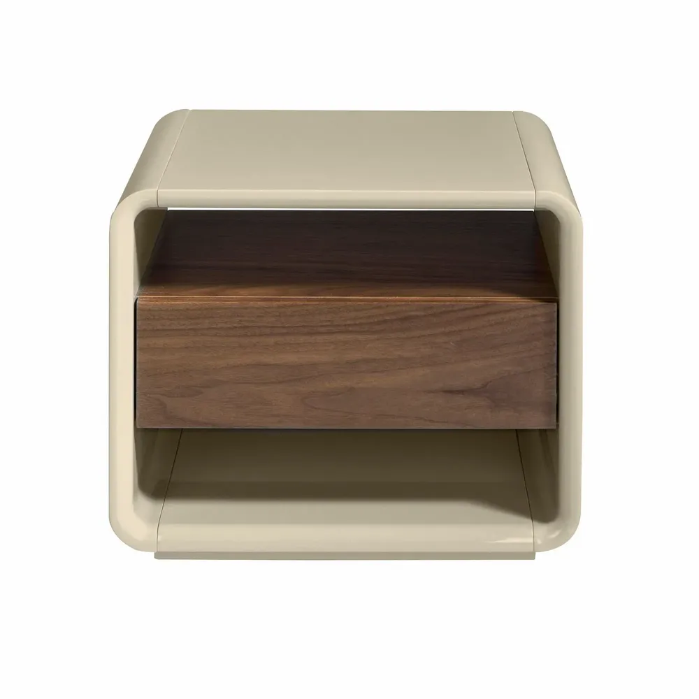 Tables de nuit - Table de chevet en bois laqué et noyer - ANGEL CERDÁ