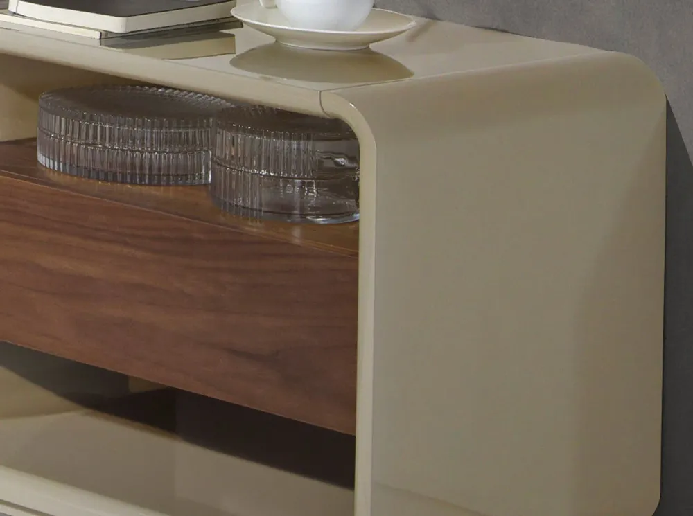 Tables de nuit - Table de chevet en bois laqué et noyer - ANGEL CERDÁ