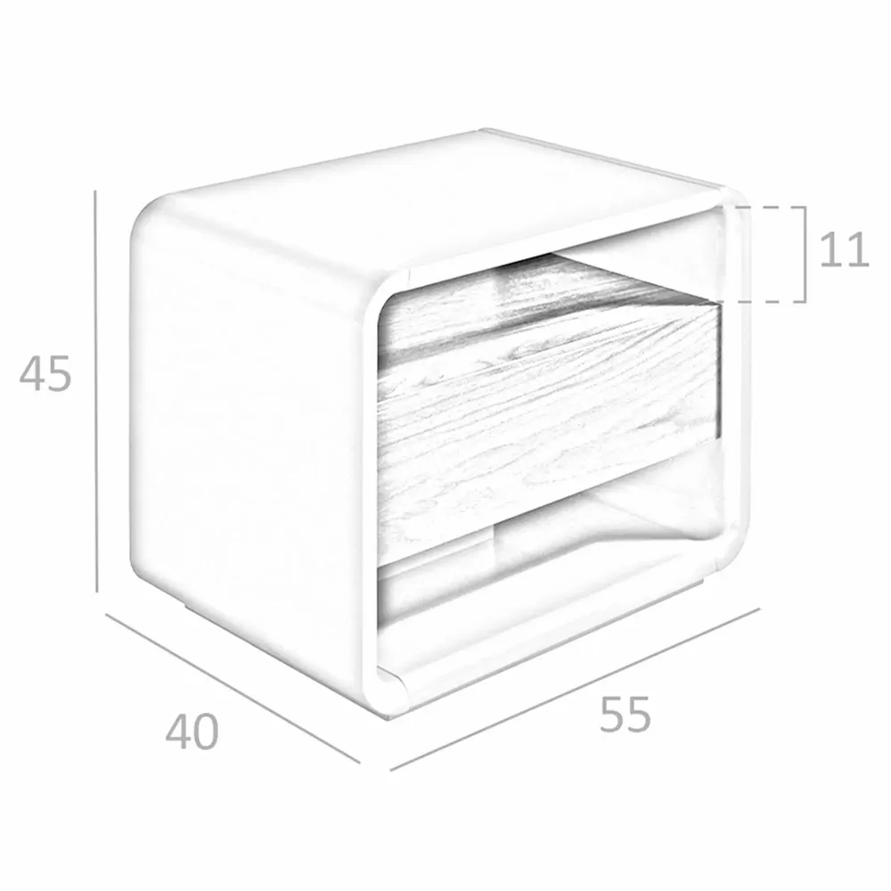 Tables de nuit - Table de chevet en bois laqué et noyer - ANGEL CERDÁ