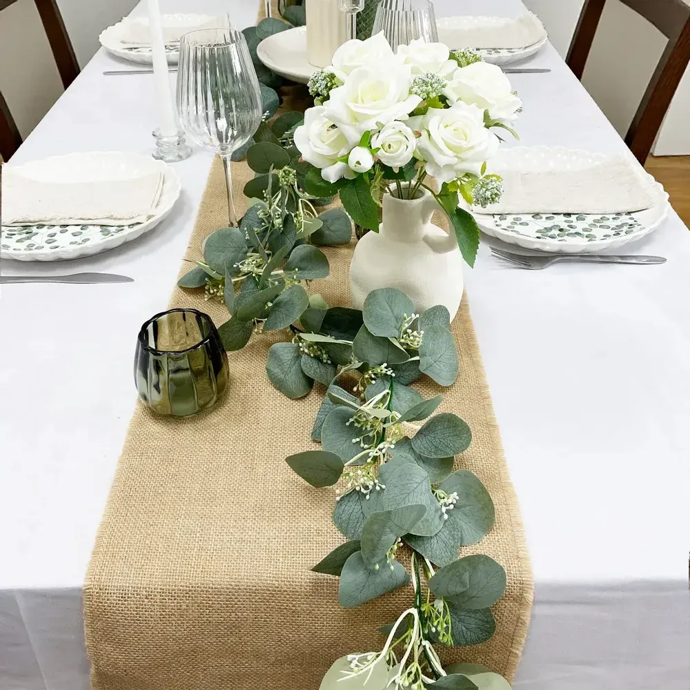 Floral decoration - Artificial eucalyptus garland - LIGNE DÉCO