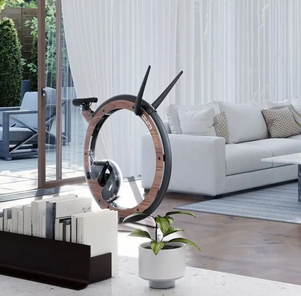 Gym and fitness equipment for hospitalities & contracts - Ciclotte exercise-bike in carbon fibre, steel and wood - CICLOTTE