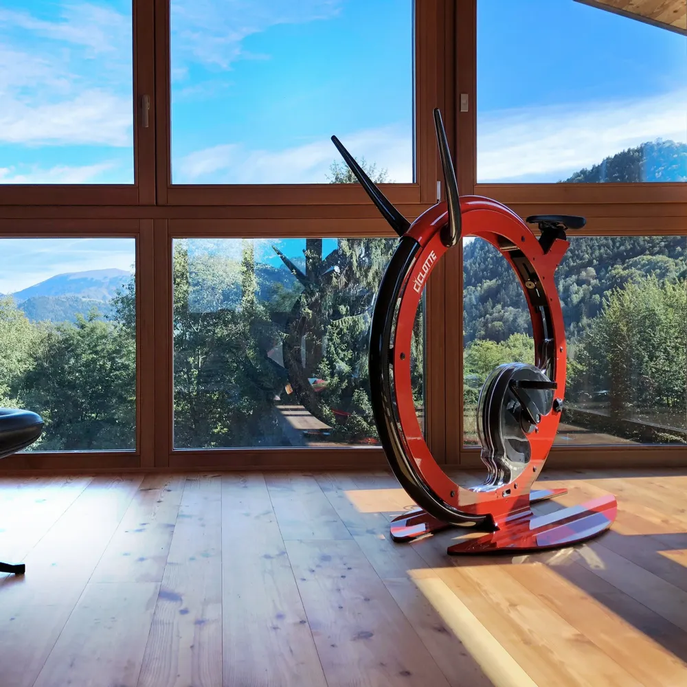 Gym and fitness equipment for hospitalities & contracts - Ciclotte exercise-bike in carbon fibre, steel and wood - CICLOTTE