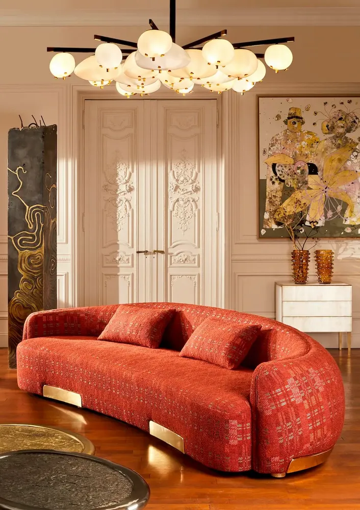Sofas - Monceau sofa and Murano glass chandelier - GALERIE GLUSTIN