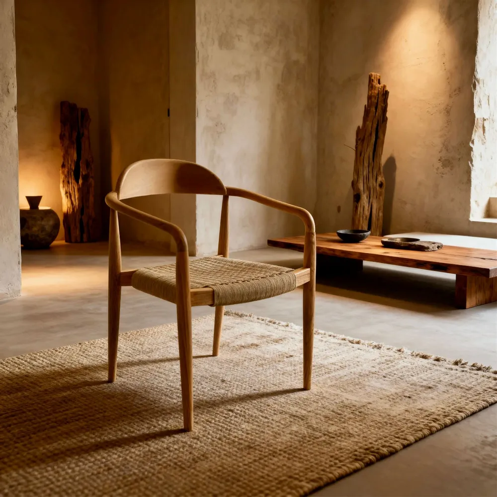 Lawn chairs - Olefin teak and rope chair - CHT20 - BALINAISA