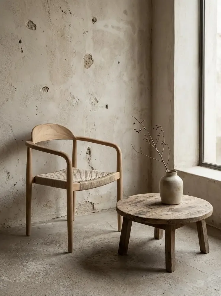 Lawn chairs - Olefin teak and rope chair - CHT20 - BALINAISA