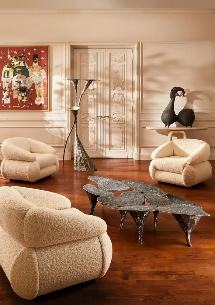 Other tables - Coffee table, floor lamp and armchairs - GALERIE GLUSTIN
