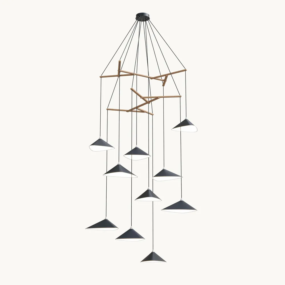 Hanging lights - Emily V10 – Multi-Light Chandelier for Lobbies & High Ceilings - MOSS OBJECTS