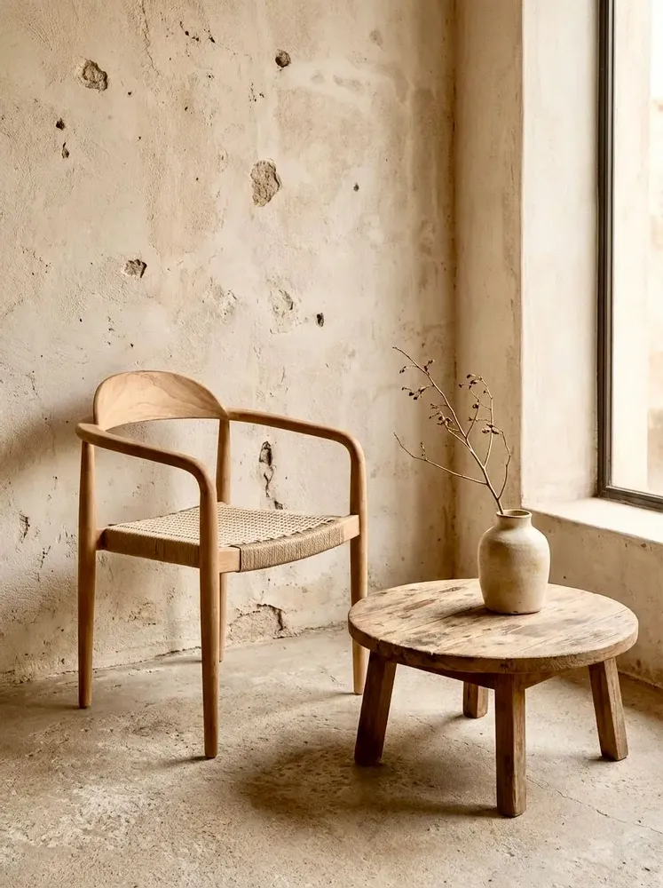 Lawn chairs - Olefin teak and rope chair - CHT20 - BALINAISA