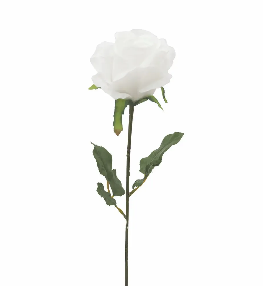 Décorations florales - Tige artificielle de rose – Blanc - LIGNE DÉCO