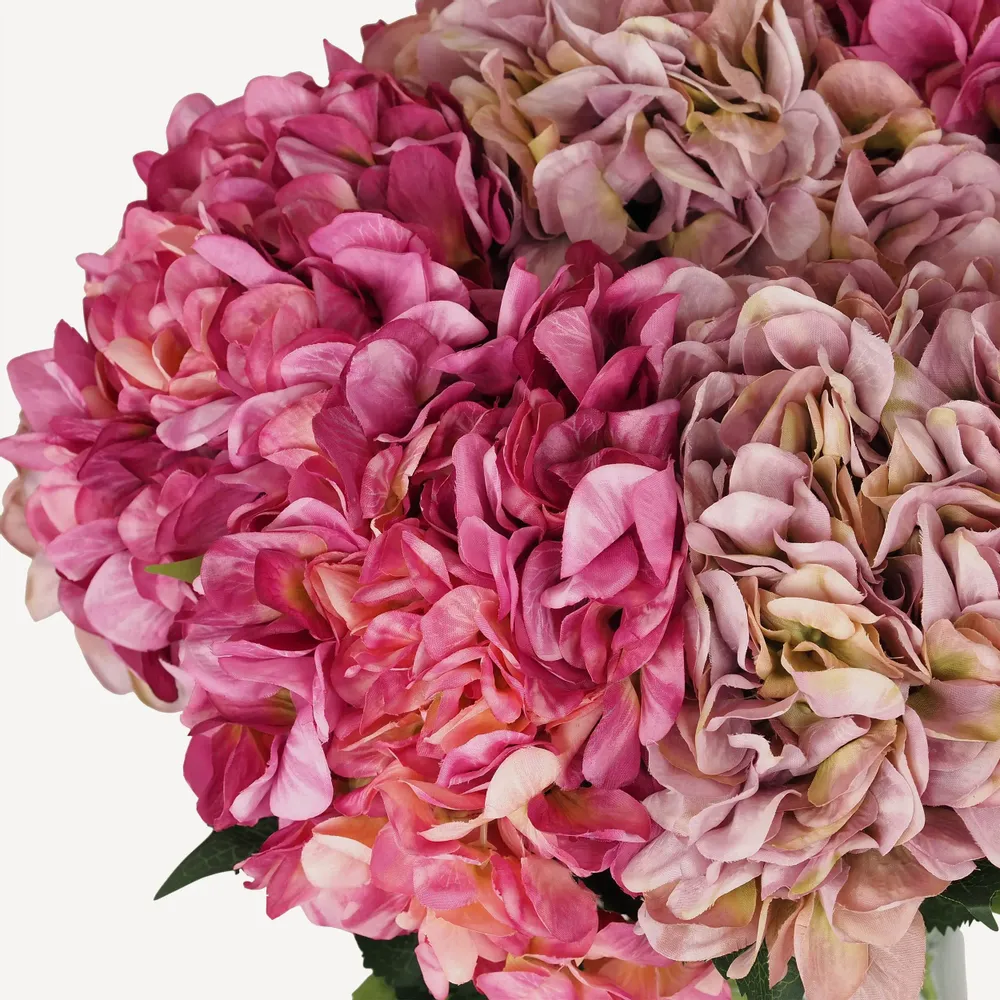 Floral decoration - Artificial hydrangea branch – Two shades of pink - LIGNE DÉCO