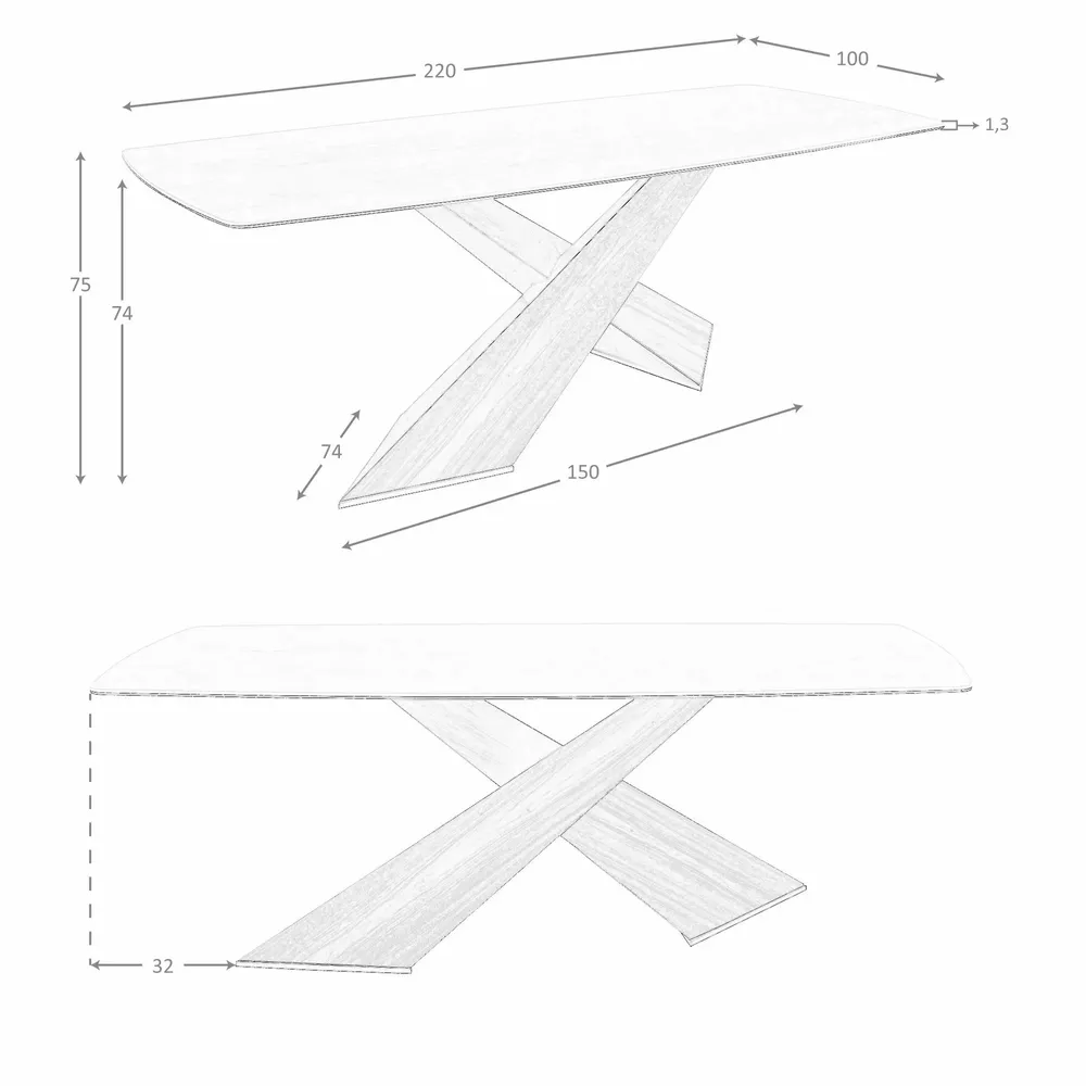 Tables Salle à Manger - Table à manger ovale en marbre porcelainé et noyer - ANGEL CERDÁ