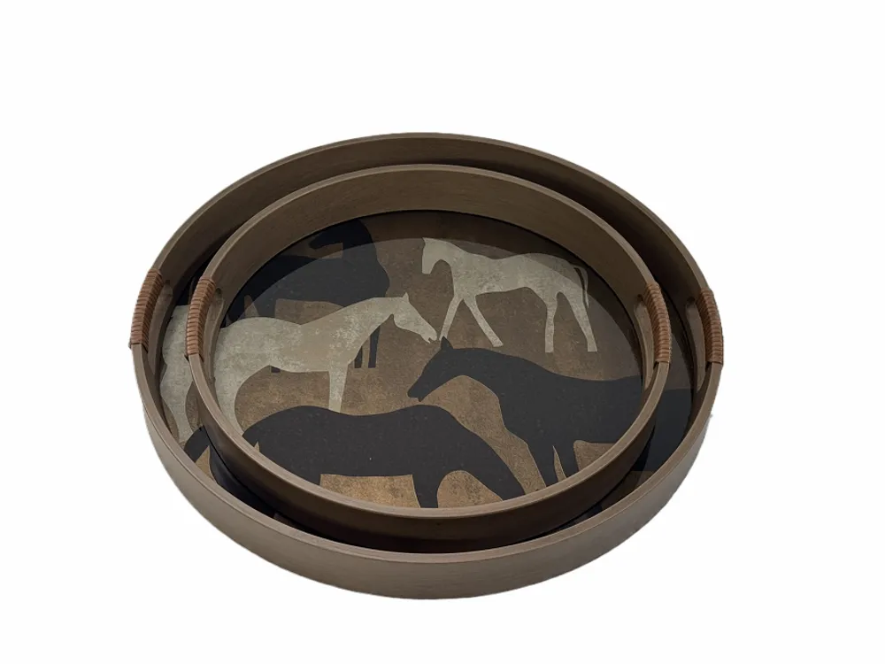 Plateaux - PLATEAUX ROND 'HORSES' - FANCY