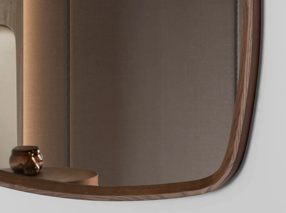 Miroirs - Miroir mural carré en noyer - ANGEL CERDÁ