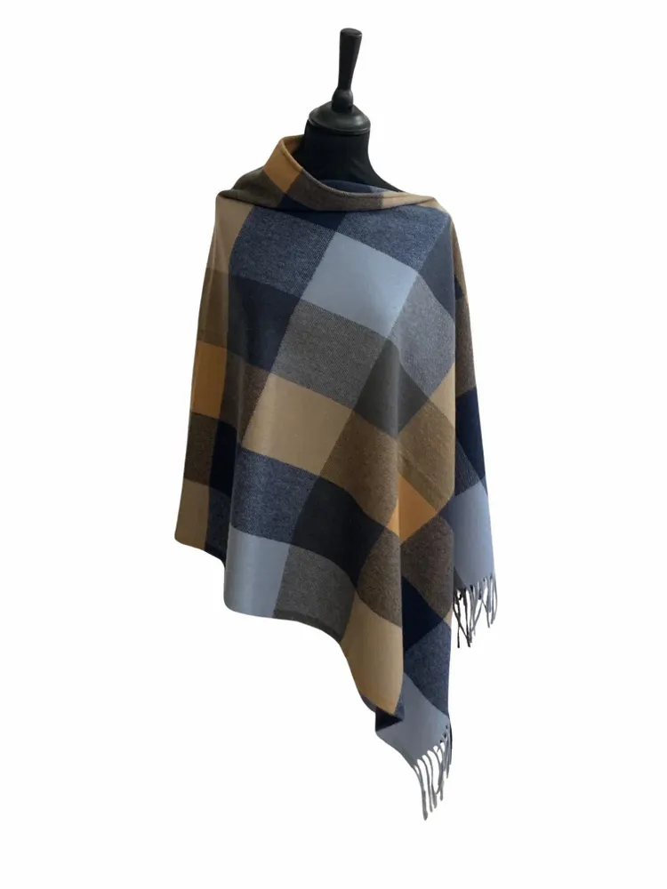 Homewear - Poncho Kashmir Terre et Mer - BRUN DE VIAN-TIRAN