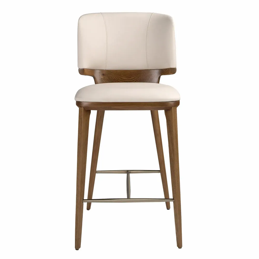 Stools - Cream leatherette stool - ANGEL CERDÁ