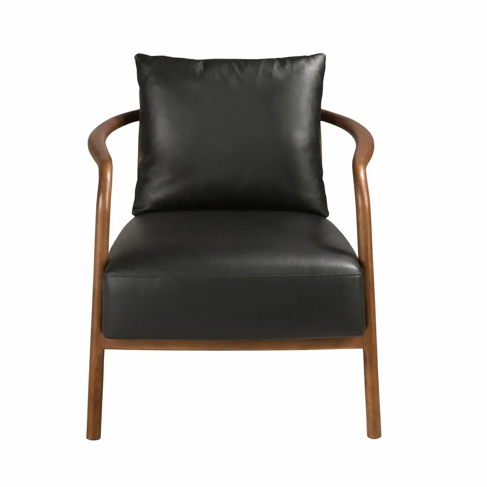 Armchairs - Black leather armchair - ANGEL CERDÁ