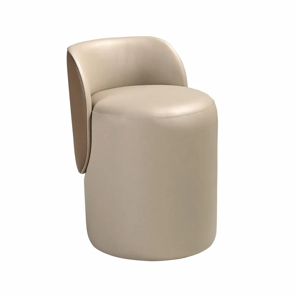 Benches - Faux leatherette puff in mink and brown - ANGEL CERDÁ