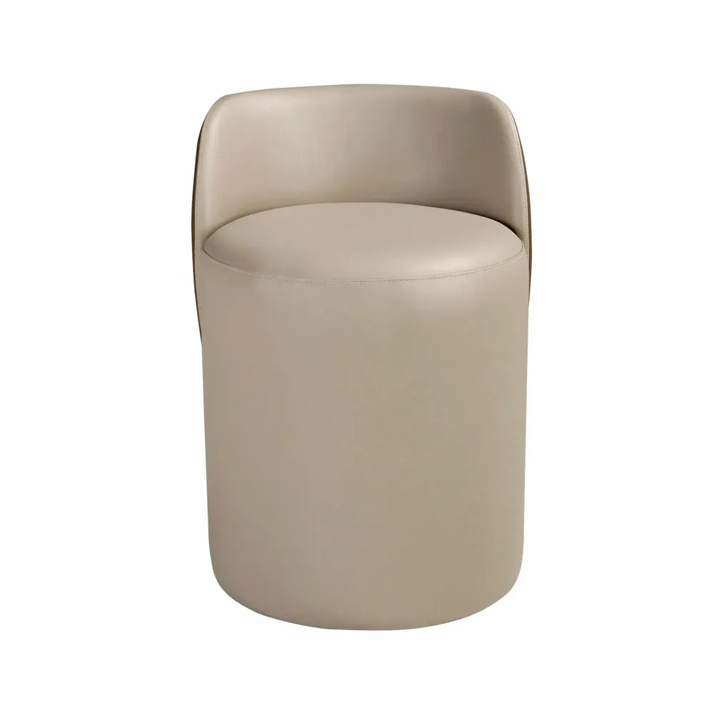 Benches - Faux leatherette puff in mink and brown - ANGEL CERDÁ