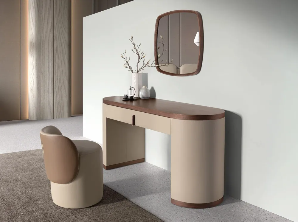 Benches - Faux leatherette puff in mink and brown - ANGEL CERDÁ