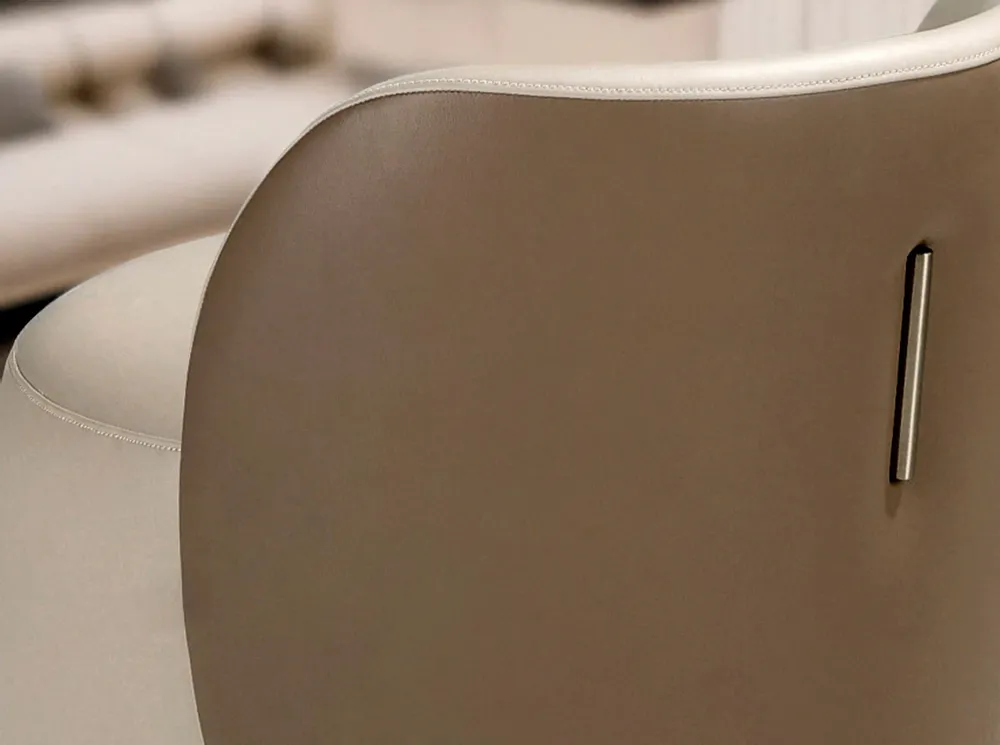 Benches - Faux leatherette puff in mink and brown - ANGEL CERDÁ