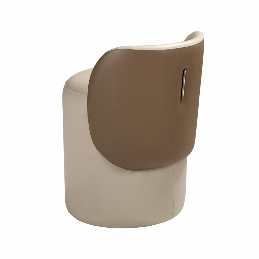 Benches - Faux leatherette puff in mink and brown - ANGEL CERDÁ