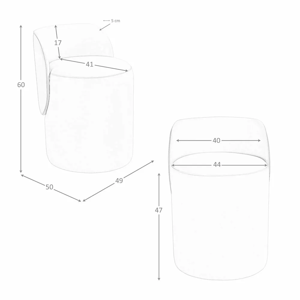 Benches - Faux leatherette puff in mink and brown - ANGEL CERDÁ