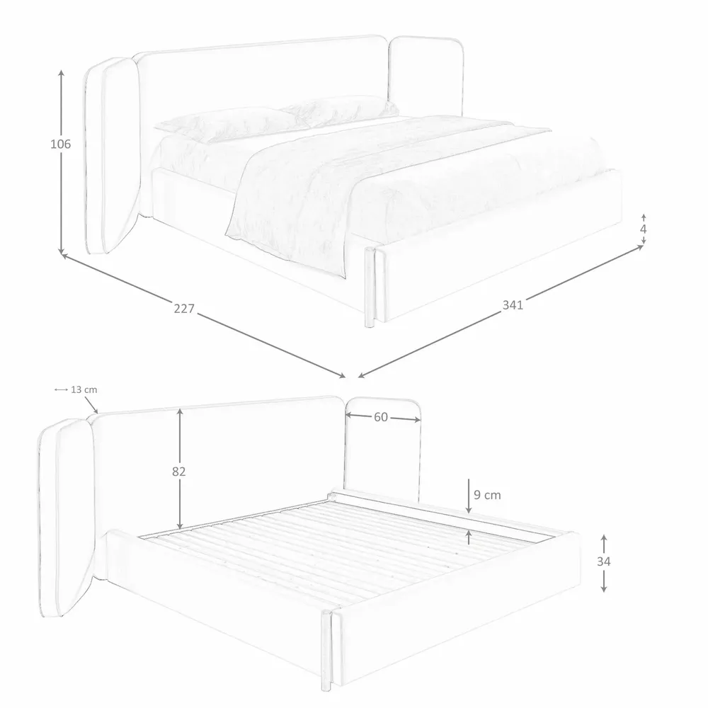 Beds - Faux leatherette bed in mink color - ANGEL CERDÁ