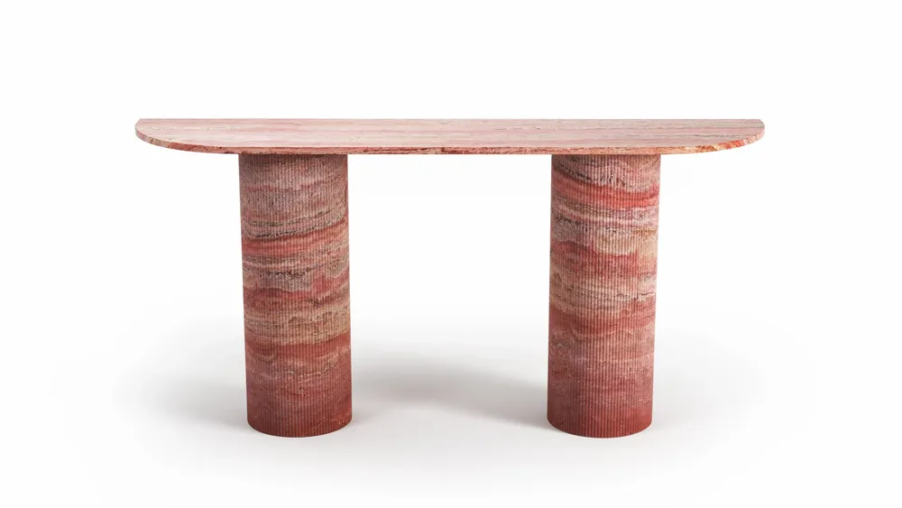 Console table - Ombrure - Console Table - Red Travertine - STONE VALLEY