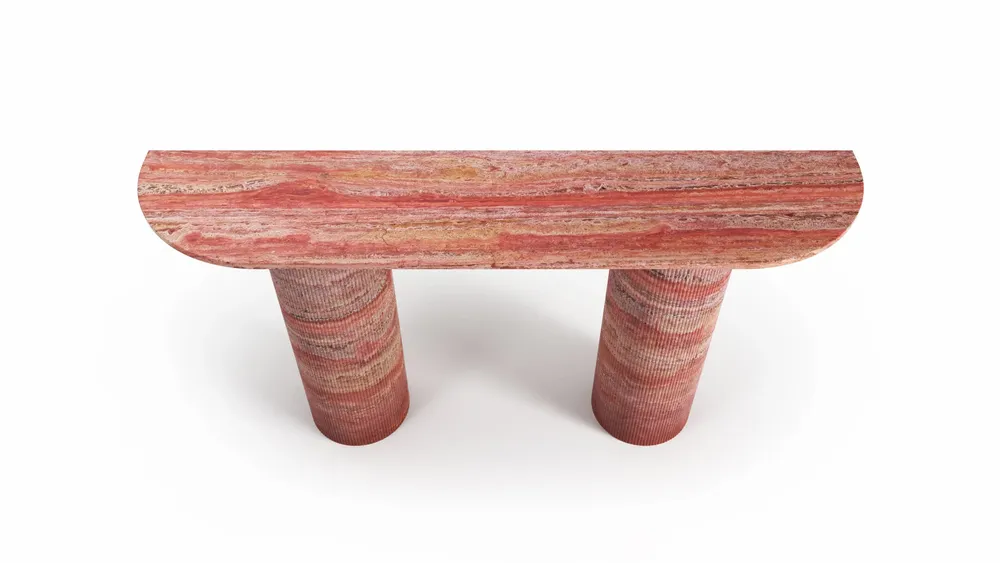 Console table - Ombrure - Console Table - Red Travertine - STONE VALLEY