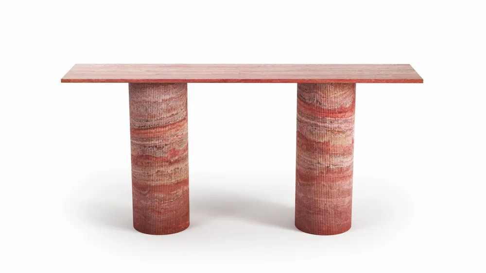 Consoles - Ombrure - Table console - Travertin Rouge - STONE VALLEY