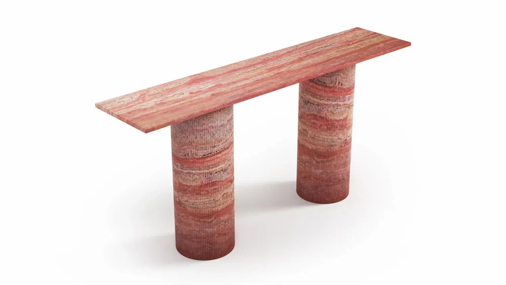 Consoles - Ombrure - Table console - Travertin Rouge - STONE VALLEY