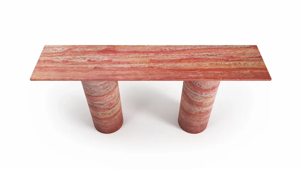 Consoles - Ombrure - Table console - Travertin Rouge - STONE VALLEY