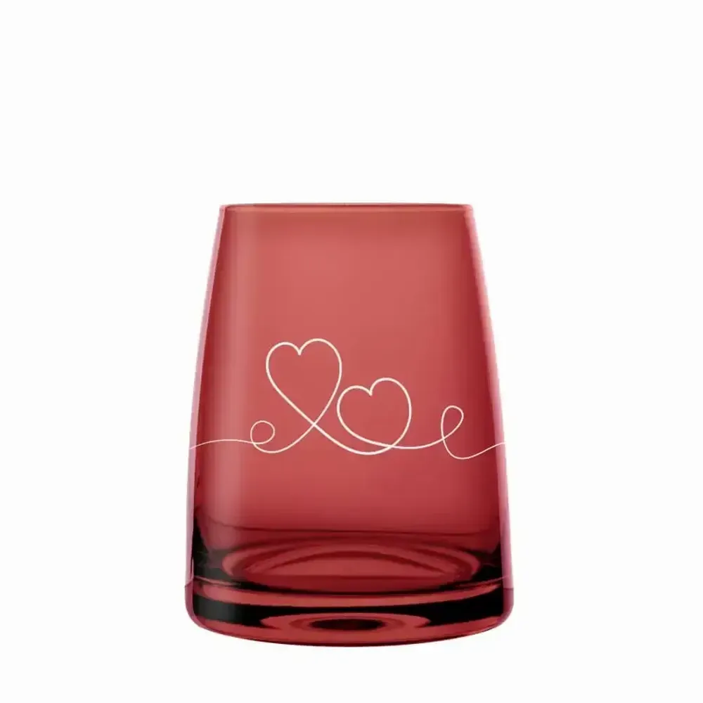 Verres - Vispera Verre coloré à cocktails Rosal avec le motif de cœur - 1 pièce 320 ml - PEKALLA CRISTAL GLASS