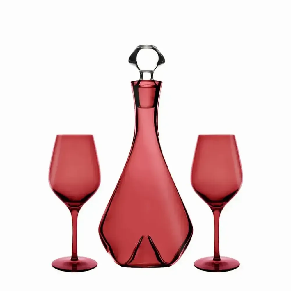 Carafes - Vispera Ensemble Carafe et verres à vin Rosal - 2 pièces - PEKALLA CRISTAL GLASS