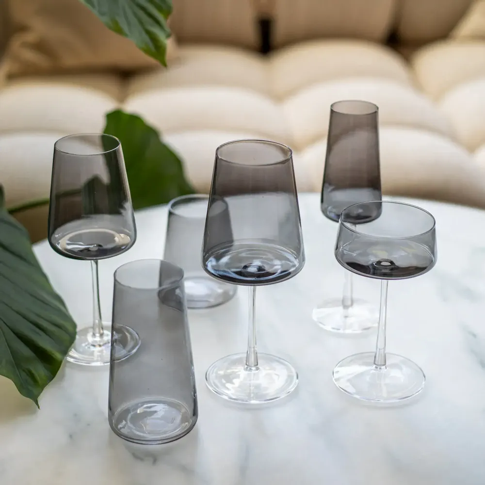 Verres - VidaVerre à champagne coloré Martini Gris - 6 pièces 230 ml - PEKALLA CRISTAL GLASS