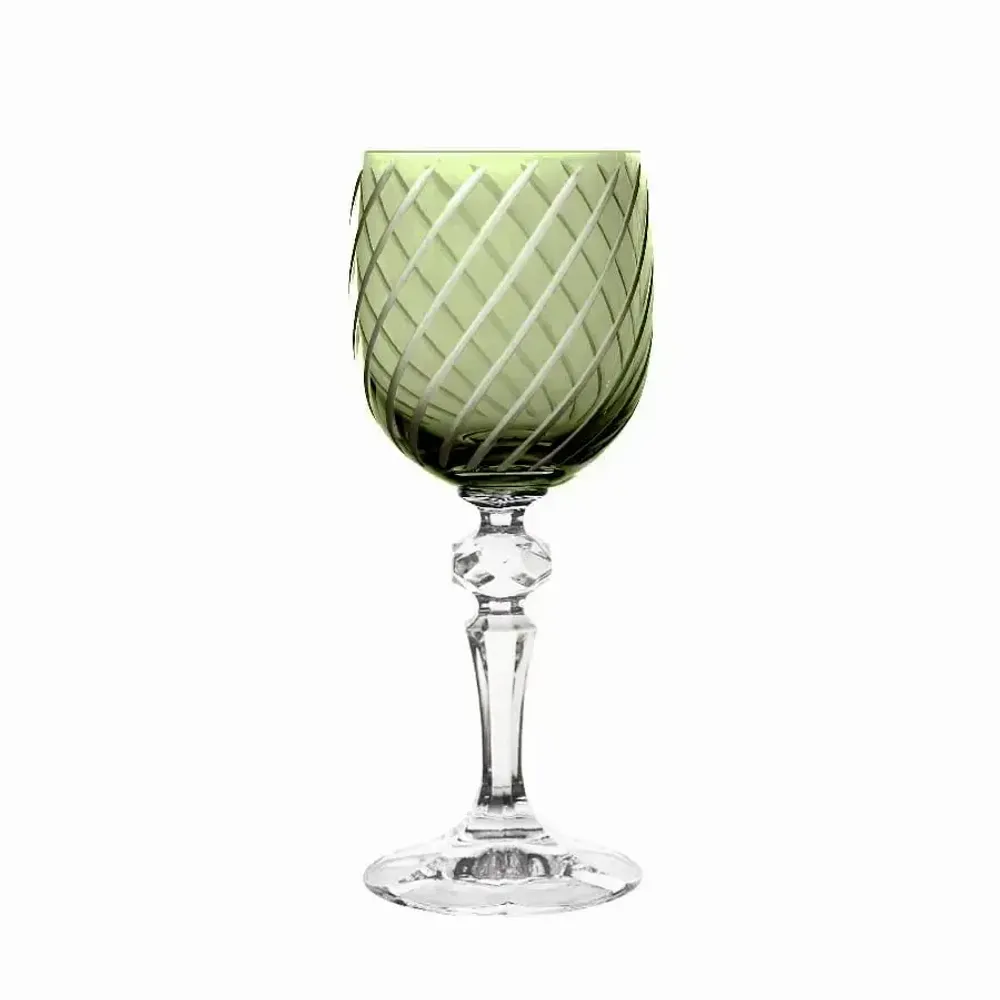 Verres - Gratia verres à vin en cristal Olive - 6 pièces 170 ml - PEKALLA CRISTAL GLASS