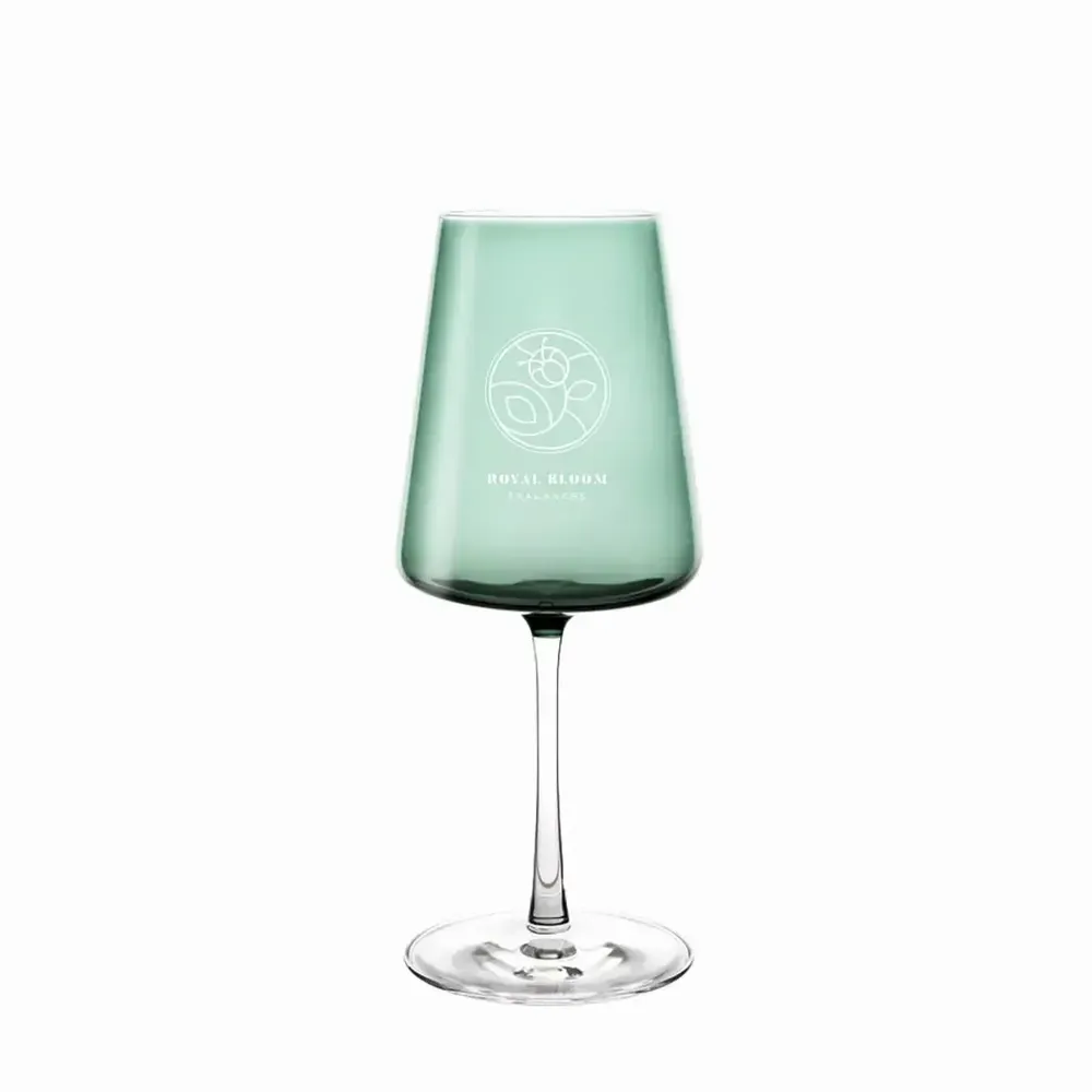 Verres - Vida Verre à vin coloré Malachit avec votre logo - 1 pièce 400 ml - PEKALLA CRISTAL GLASS