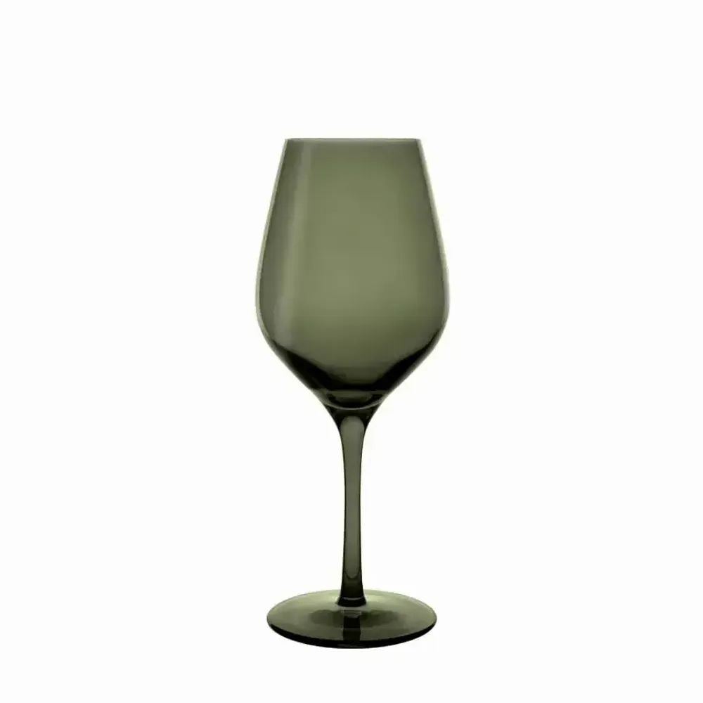 Glass - Vispera Verde Colored Wine Glass - 6 pieces 480 ml - PEKALLA CRISTAL GLASS