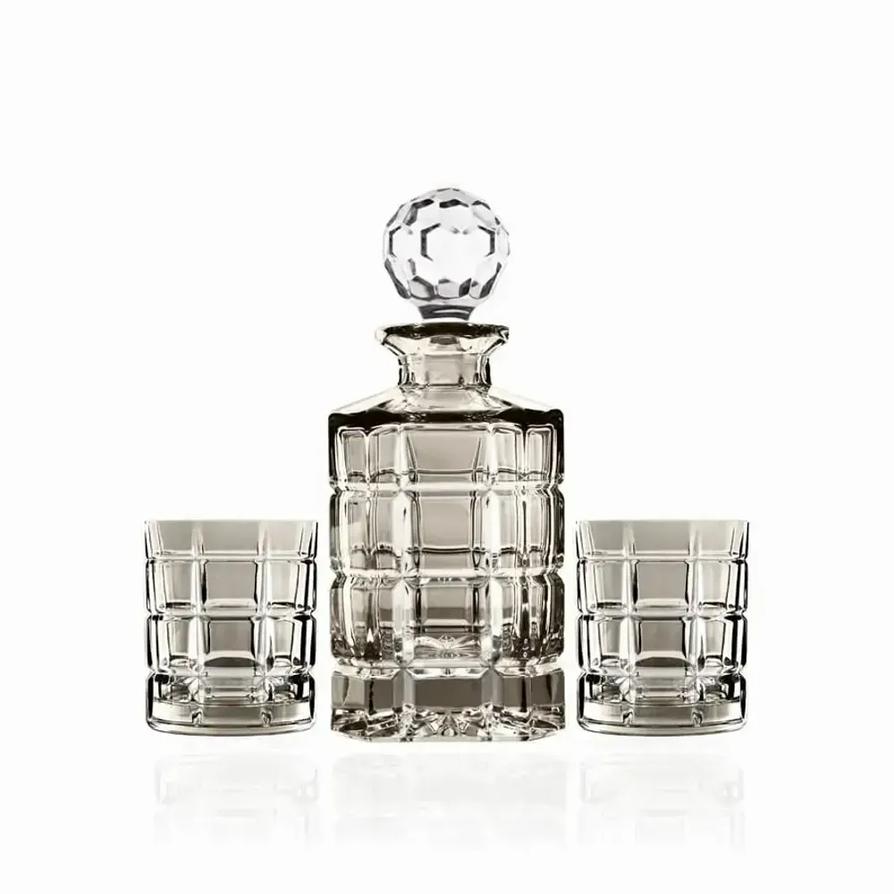 Cristallerie - Vaso Carafe + verres à whisky en cristal Mokka - 2 pièces 240 ml - PEKALLA CRISTAL GLASS