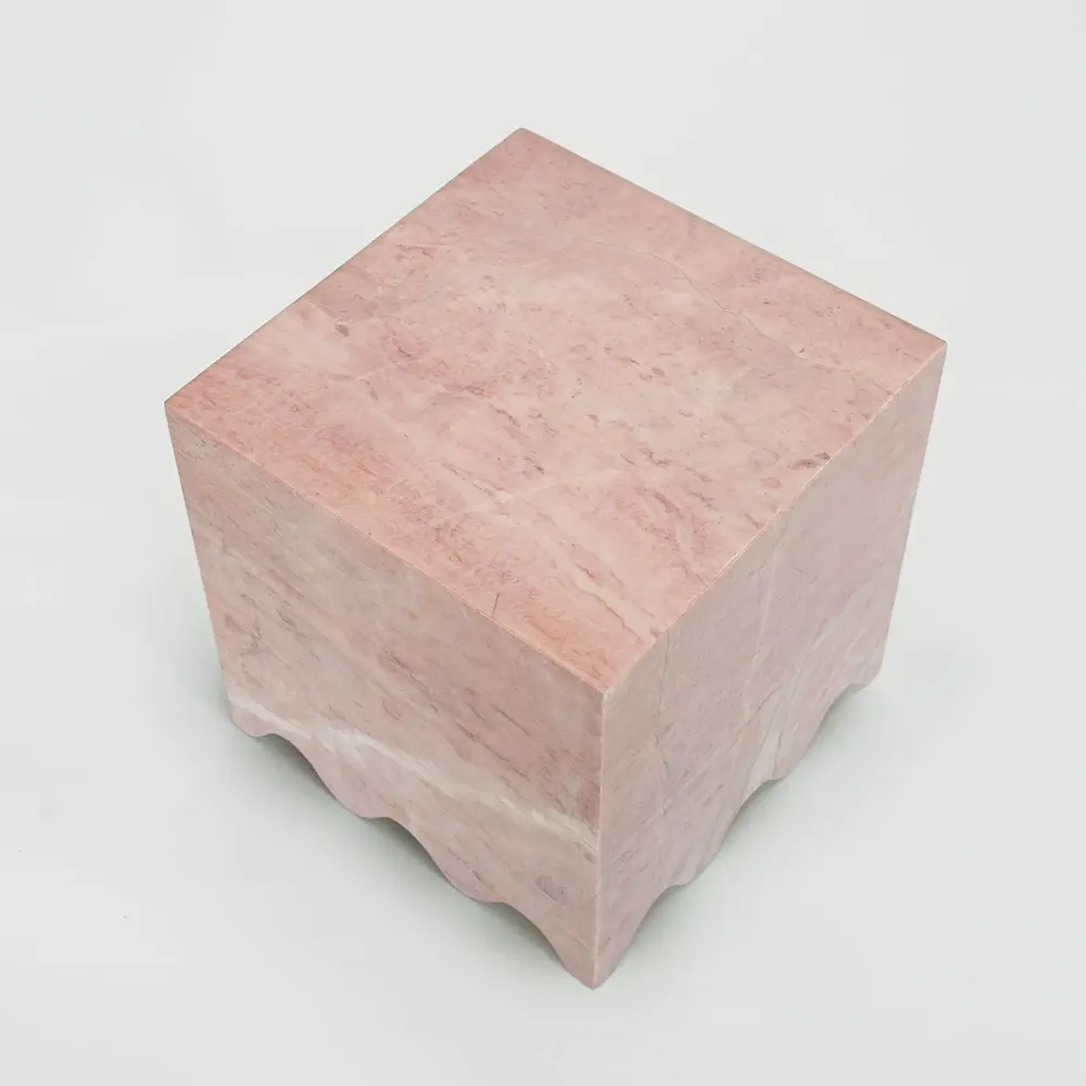Tables basses - PINK MARBLE SIDE TABLE 'FLOW' - KIWANO CONCEPT