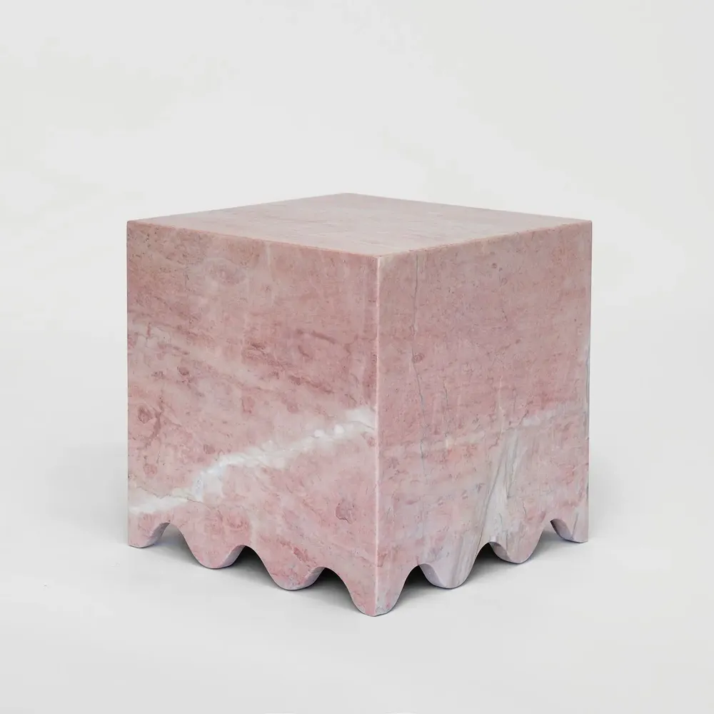 Tables basses - PINK MARBLE SIDE TABLE 'FLOW' - KIWANO CONCEPT