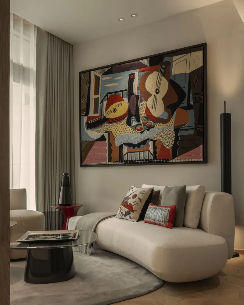 Decorative wall frescoes - PICASSO TAPESTRY " MANDOLINE ET GUITARE " - JULES PANSU