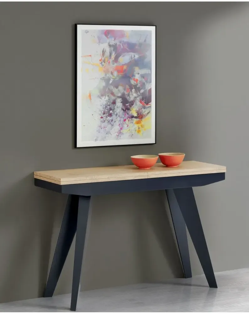 Consoles - Console Extensible Quattro dépliante avec allonges incorporées - LTC - MOBILIER GAIN DE PLACE ET FONCTIONNEL DEPUIS 1971