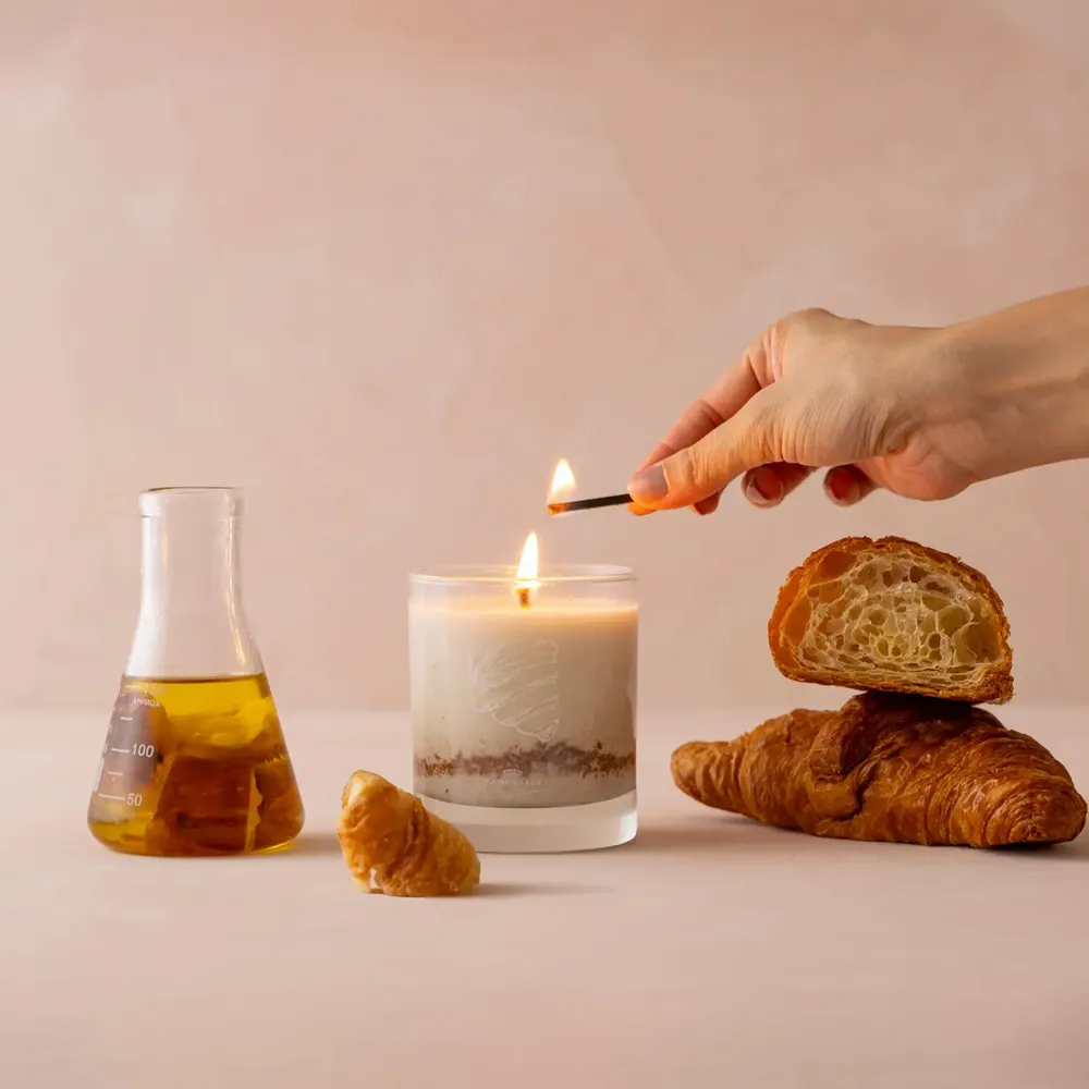 Candles - Croissant Aroma Candle — Reborn from Real Croissants - PAMPSHADE BY YUKIKO MORITA