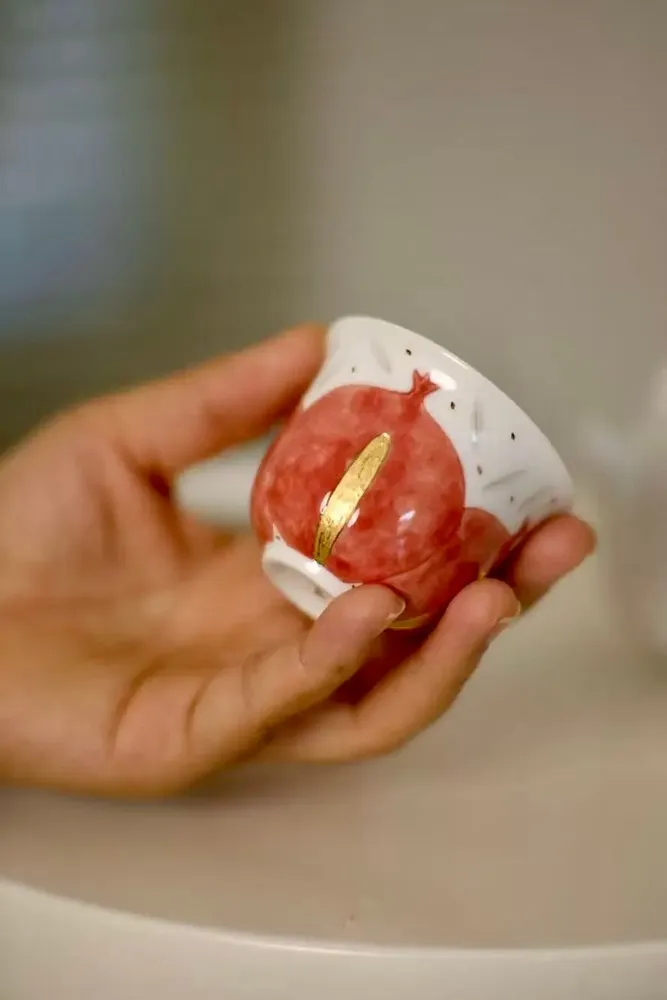 Mugs - Pomegranate Holiday Cup - Festive Red - GLAZARA