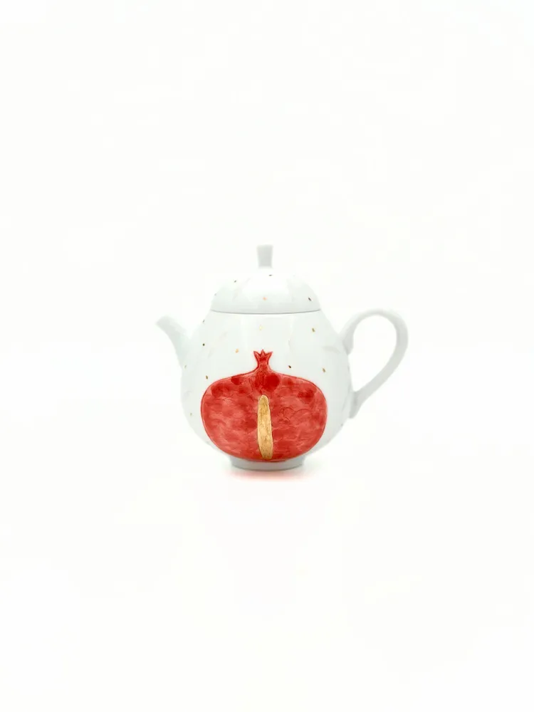 Mugs - Pomegranate Holiday Teapot - Festive Red - GLAZARA
