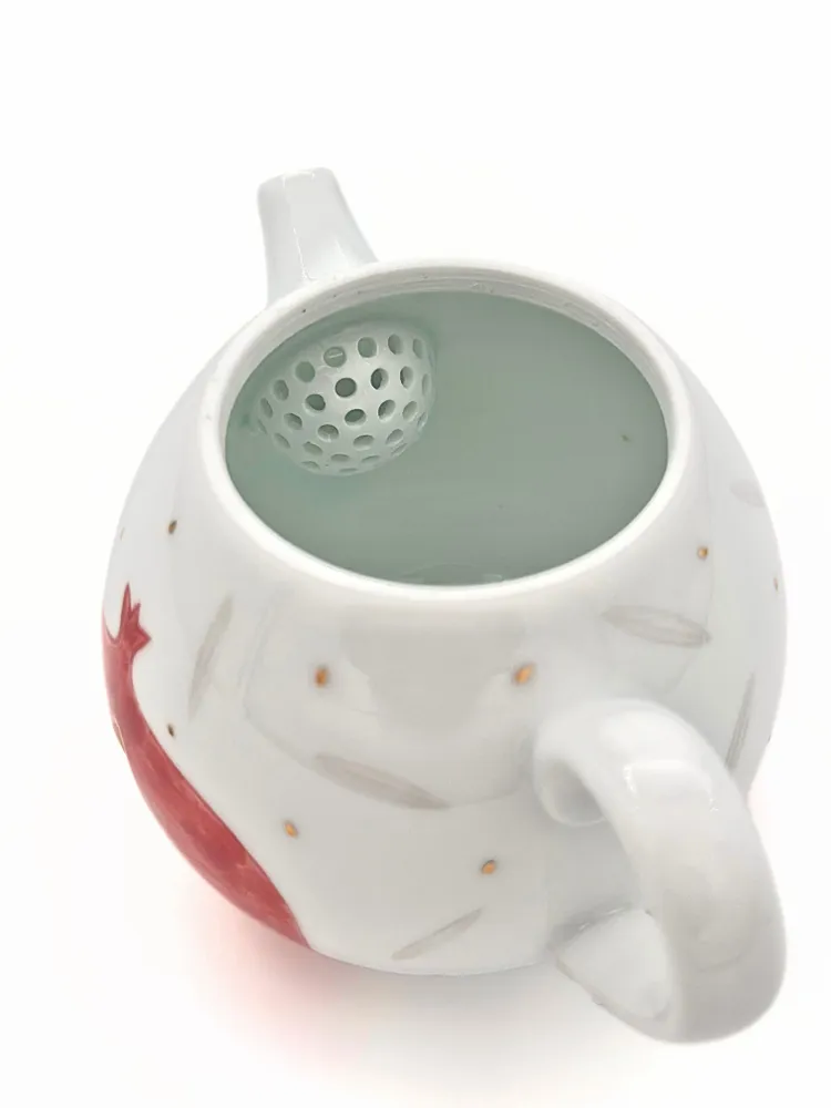 Mugs - Pomegranate Holiday Teapot - Festive Red - GLAZARA