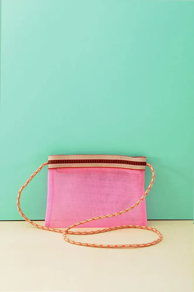 Clutches - Bright Pink Recycled Nylon Shoulder Bag - BAOBAB